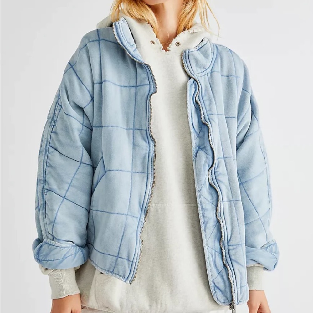 Free People Denim Quilted Jacket